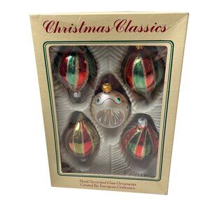 Vintage Christmas Classics Blown Glass Christmas Ornaments Holiday